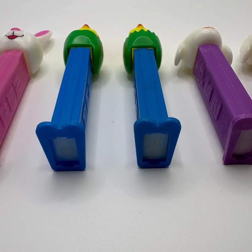 Vtg Easter PEZ Candy Dispenser Lot (8) Bunny,Lamb,Chicks 80s 90s Retro w/ Feet